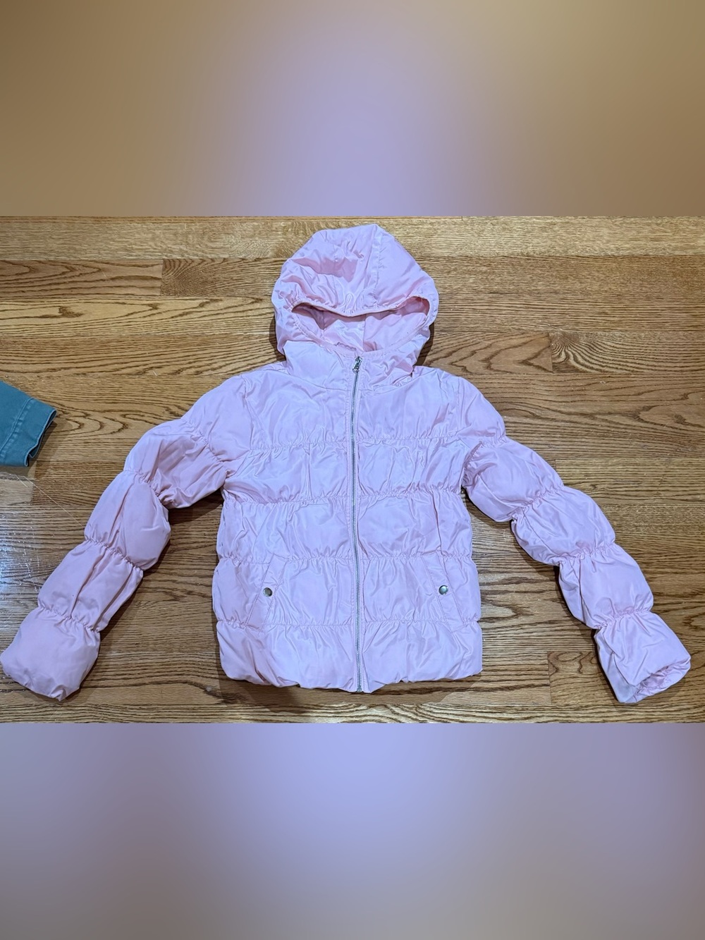Bethany Mota Light Pink Hooded Puffer Jacket for Kids